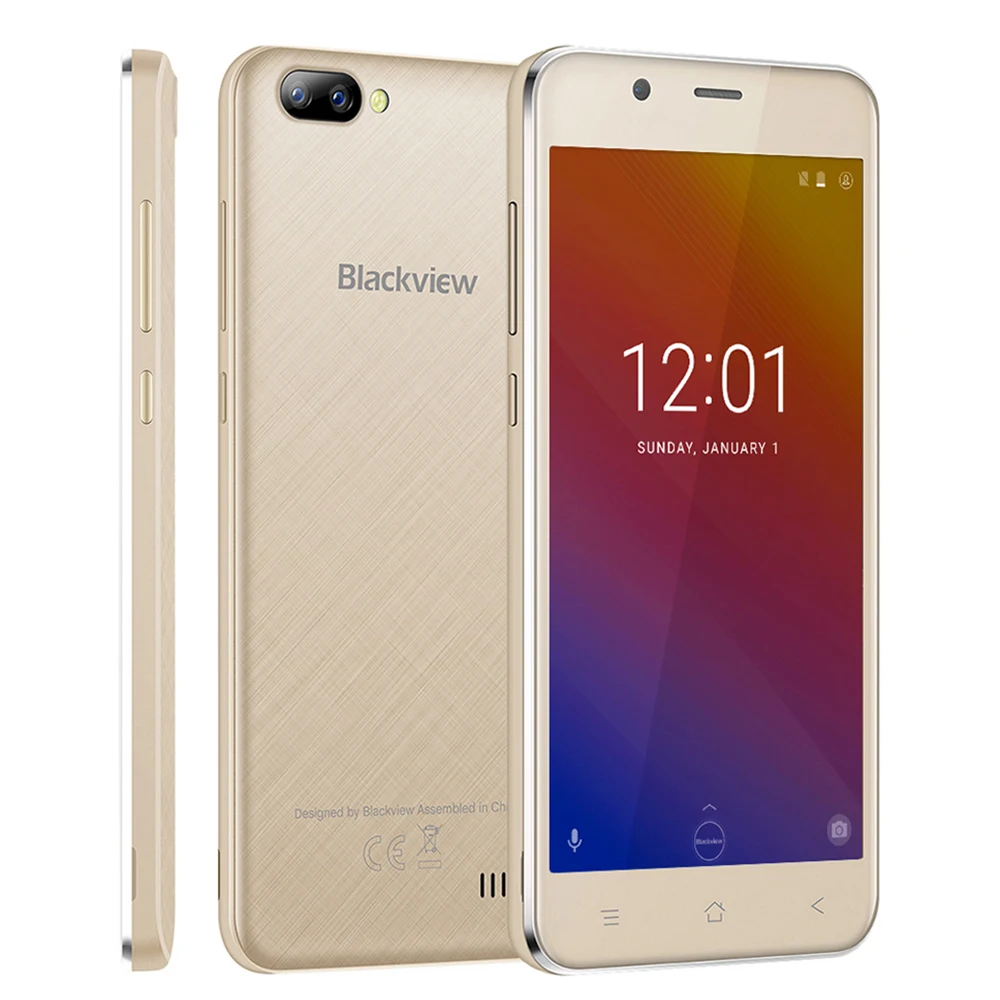 Blackview A7 смартфон 5 0 дюймов HD экран Android 7 мобильный телефон MT6580 четырехъядерный gps 3g
