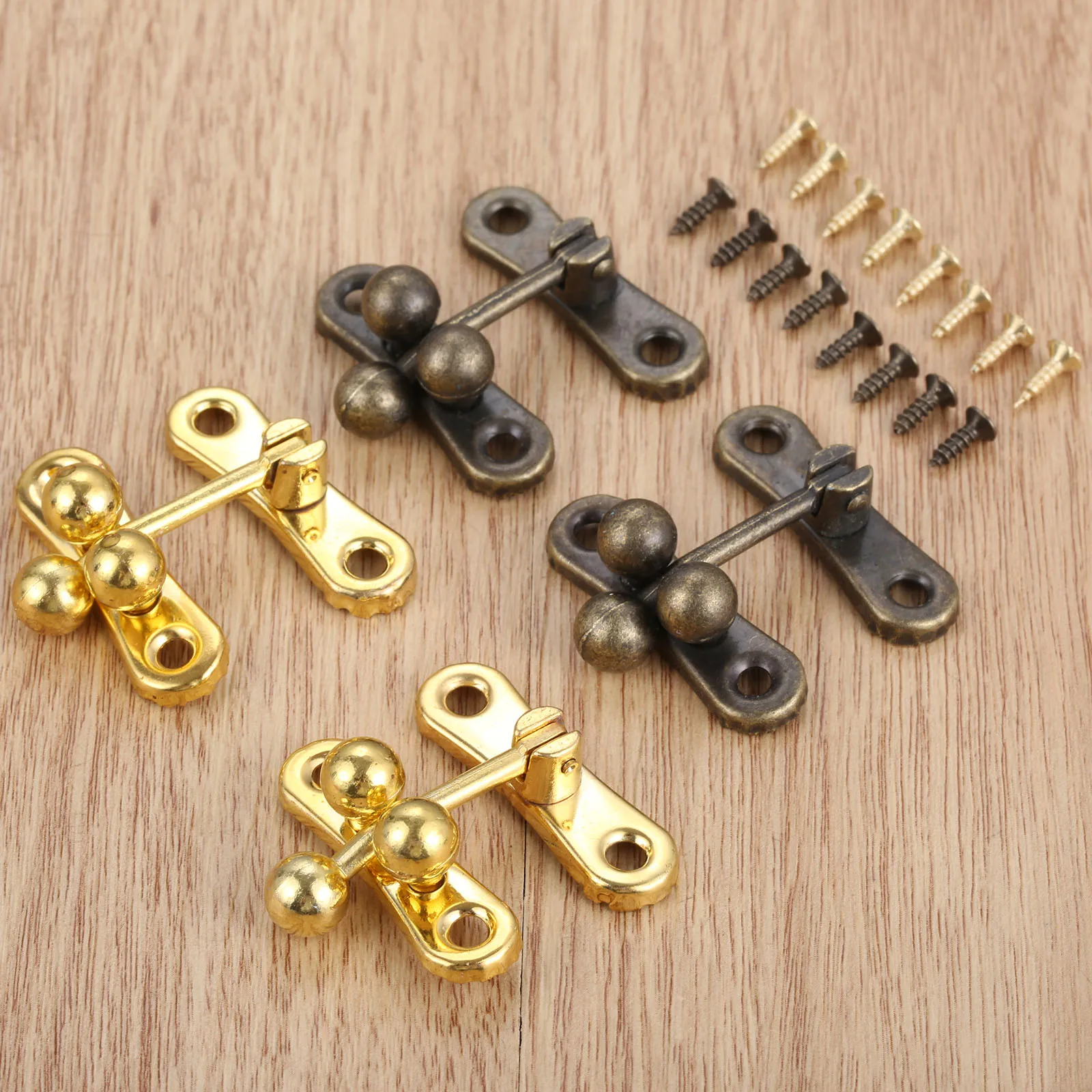 

Box Latch Hasps 39*38mm Vintage Furniture Locked Box Suitcase Toggle Latch Buckles Antique Alloy Lock Zinc Alloy Wooden Box Lock