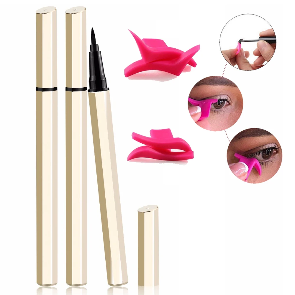 

NAQIER New liquid Eyeliner Pen Black Waterproof Eyeliner Glitter Gold tube Makeup Eyes Liner stamps Cosmetic eyes tool