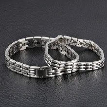 TrustyLan лучшие друзья здоровье магнит браслет для мужчин никогда не выцветает нержавеющая сталь мужские s браслеты для женщин нарукавник