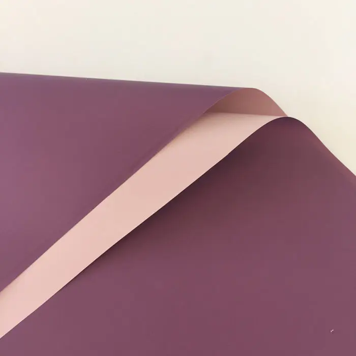 1 шт двухцветная водонепроницаемая бумага DIY скрапбук ремесло бумажная упаковка для свадебной вечеринки декоративные аксессуары оберточная бумага для подарков с цветами художественная бумага - Цвет: Deep Purple and pink