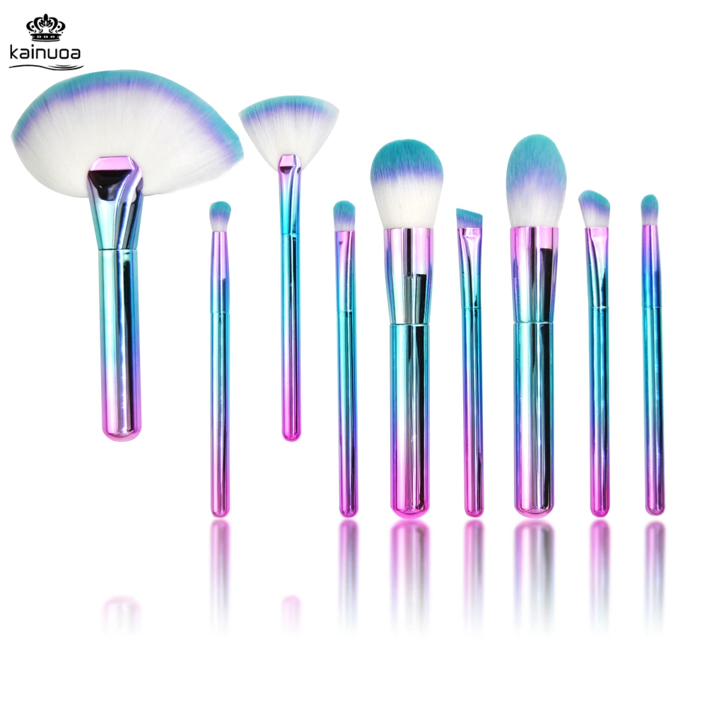 

9pcs Unicorn Metal Makeup Brushes Foundation Powder Eye Shadow Brush Gradient Color pinceaux Beauty Brushes Make up Brushes Kits