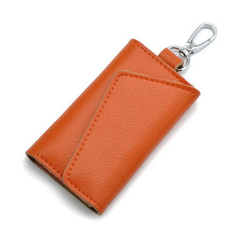 BLEVOLO брендовые бумажники с брелком для ключей натуральная кожа ключ кошелек мужской женский Органайзер сумка Мягкий Твердый автомобильный кошелек для экономки - Цвет: Orange