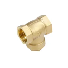 1 шт. золотой Латунный горизонтальный обратный клапан, 1 1/" латунный обратный клапан