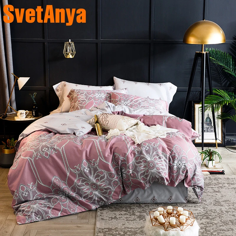

Svetanya Pink Bedding Sets Egyptian Cotton Sheet Pillowcases Quilt cover set Twin Queen King Double Size