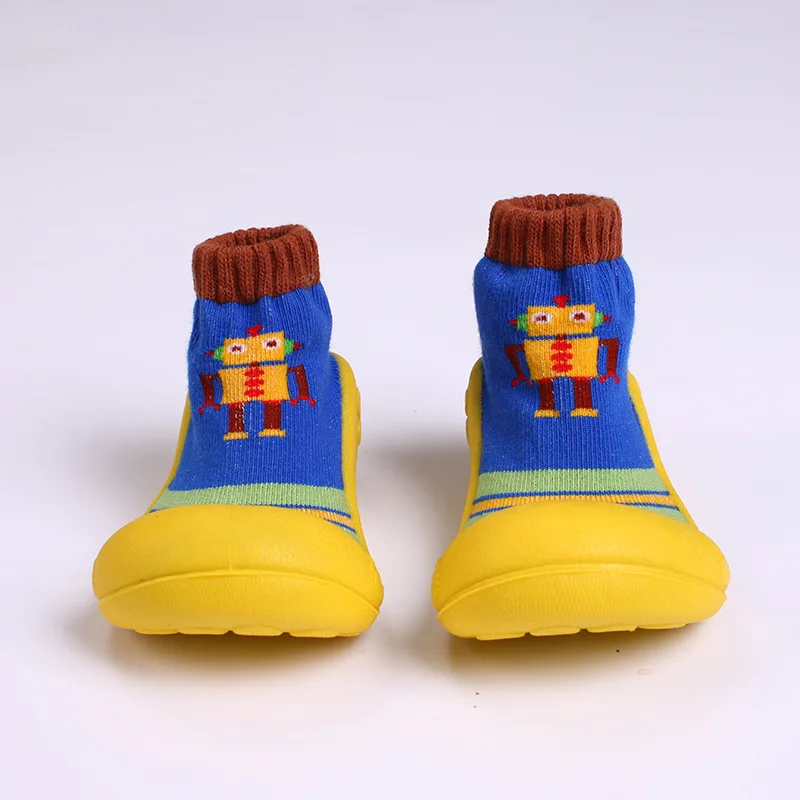 Носочки для новорожденных Удобные дышащие носки мультфильм робот мягкой резины пол носки обувь.Y07R