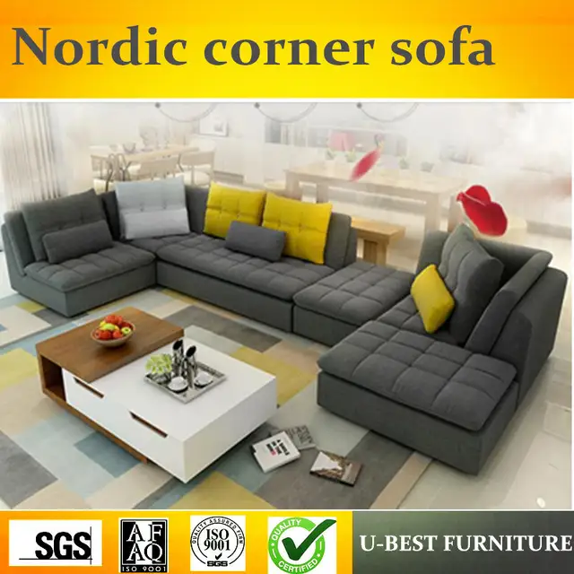 U Best Large Sized Apartment Sofa Corner Detachable Three Suite