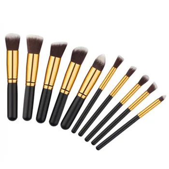 

Fashion 10pcs/lot Women Girls Standard/Mini Powder Foundation Eyeshadow Makeup Brushes Set brochas maquillaje profesional 30#