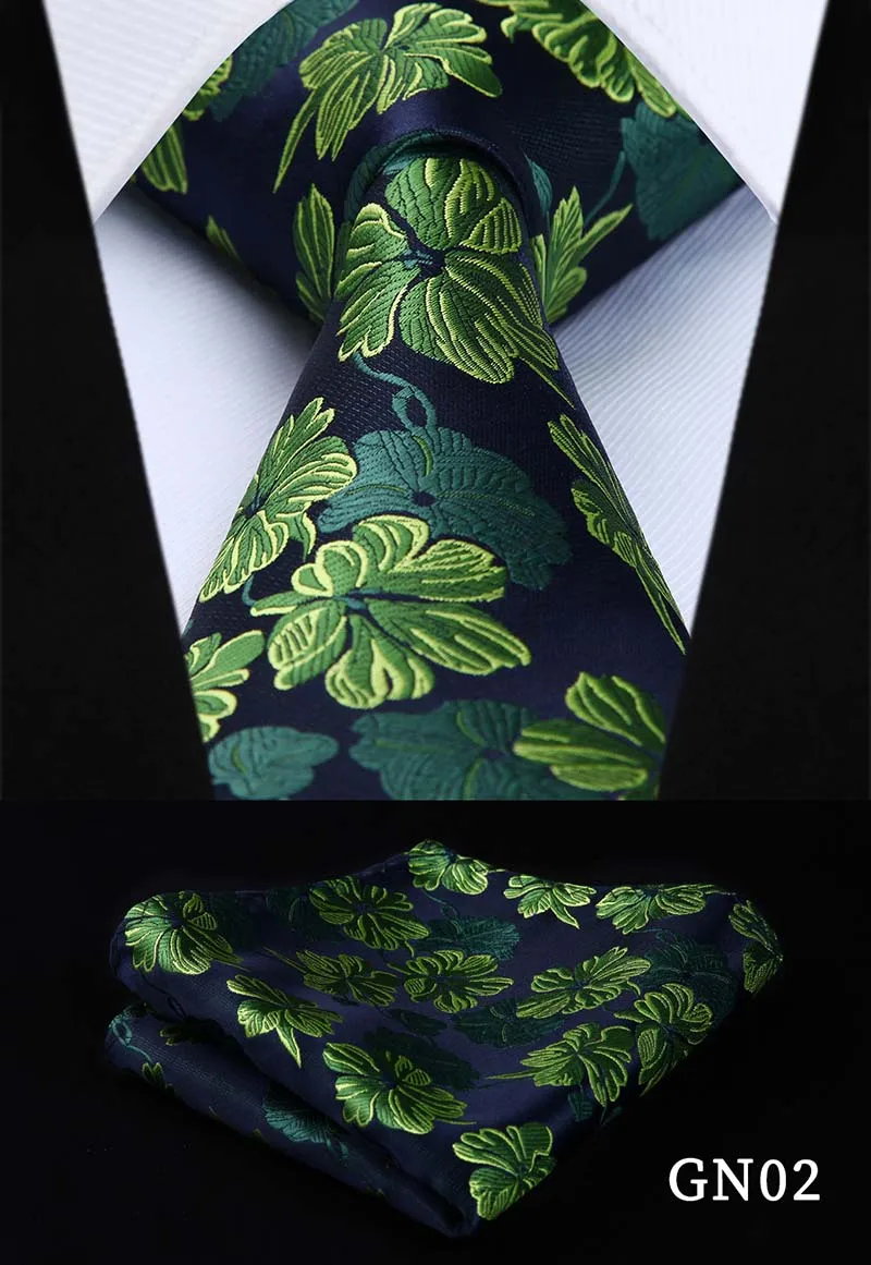 Hisdern зеленый галстук нагрудный платок твердый Пейсли Набор платков и галстуков Для мужчин модные в шахматную клетку 8,5 см шелковые ткани подарок для Для мужчин GN - Цвет: GN02