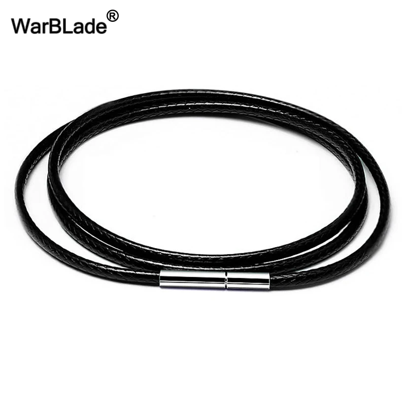 

WBL 1mm 1.5mm 2mm 3mm Necklace Cord Leather Cord Wax Rope Chain Necklace 316L Stainless Steel Tube Clasp DIY Jewelry Accessories