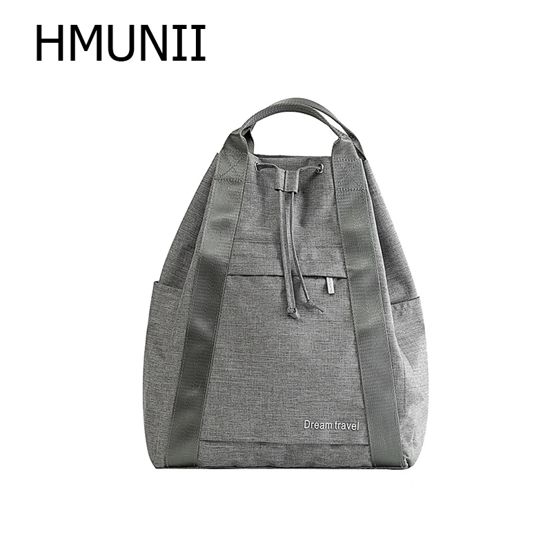 

HMUNII NEW Fashion Travel Women Backpack With Drawstring Portable Travel Large Capacity Cationic Waterproof Travel Duffel Bag
