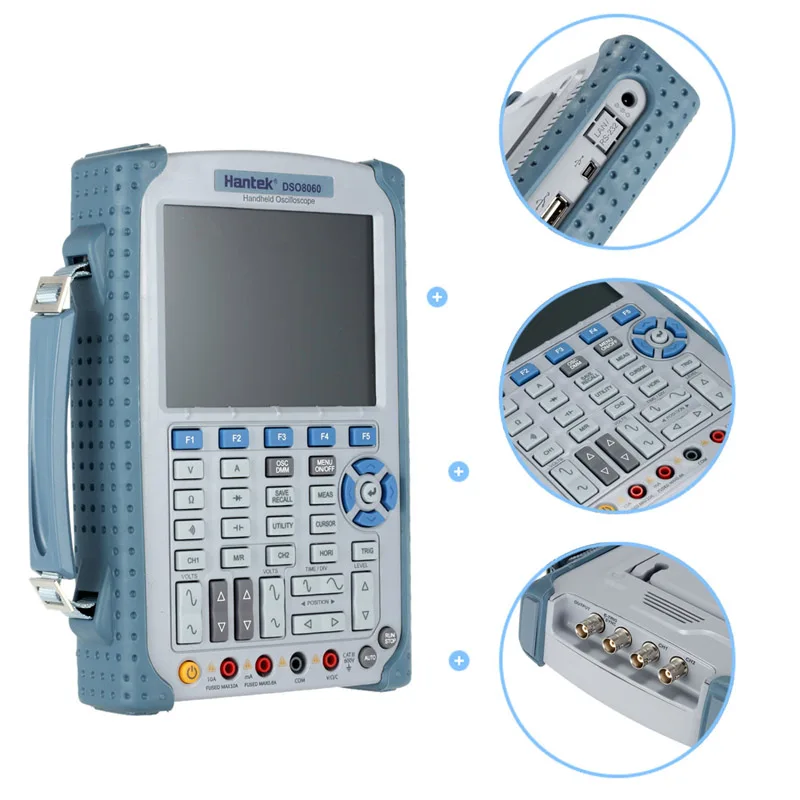 Hantek DSO8060 5-в-1 Портативный осциллограф 60 МГц DMM анализатор спектра счетчик частоты Arbtrary генератор сигналов