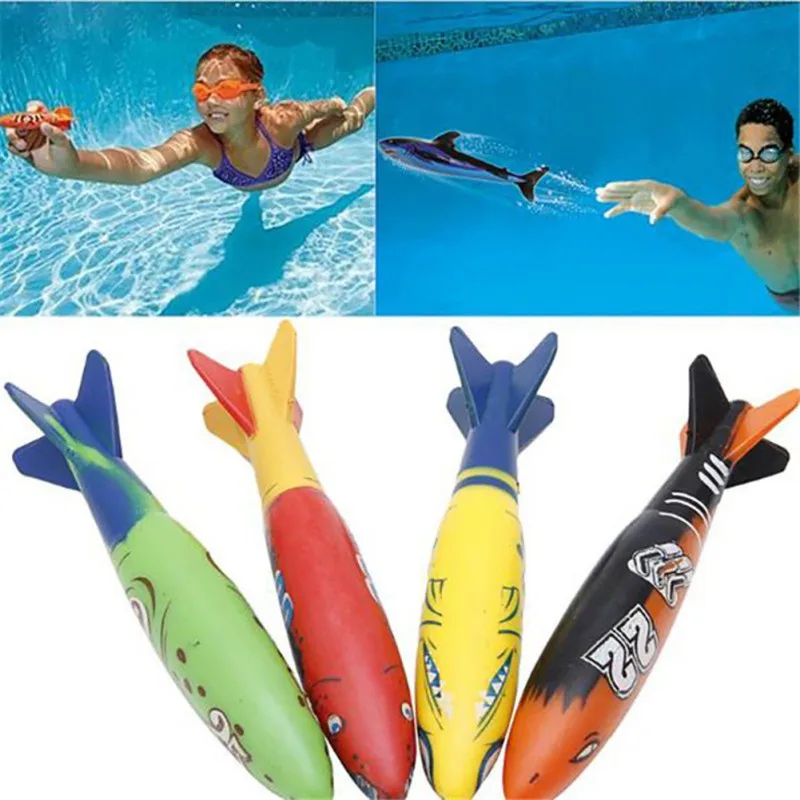 Hot sale Summer Torpedo Rocket Throwing Toy Funny Pool Diving Game Toy Children Underwater Dive Toy