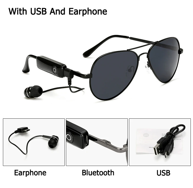 JackJad POLARIZED Aviation Style Smart Bluetooth Headset Sunglasses Driving Music Call&Answer Sun Glasses Oculos With Headphone JackJad POLARIZED Aviation Style Smart Bluetooth Headset Sunglasses Driving Music Call&Answer Sun Glasses Oculos With Headphone