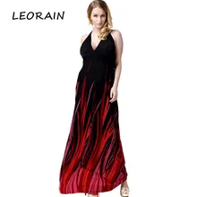 6XL 7XL 5XL 4XL 3XL Plus Size High Quality 2017 New Sexy Elegant V-neck Bohemian Maxi long Summer Dress Ukraine Sundress LEORAIN