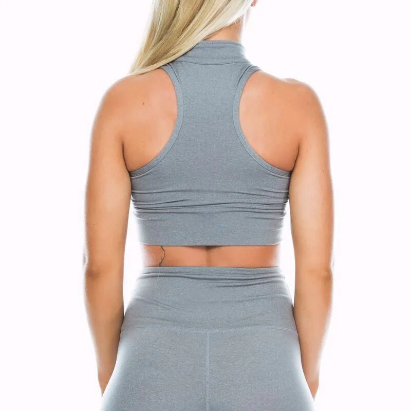 GXQIL Yoga Sport Top with Zipper Women 2021 Sports Bra for Women Gym Top Female Sports T-shirt Deportivo Mujer Femme White Black