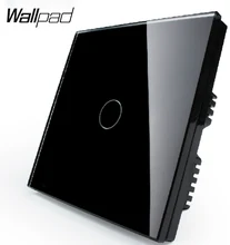 Touch Switch, 1-gang 2-way Touch Light UK Switch VL-C301S-62 with LED indicator, Black Crystal Tempered Glass Panel