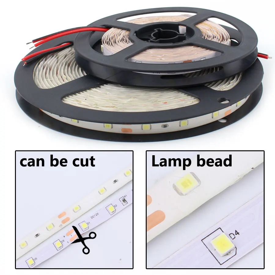 1 м/5 м 12 В Светодиодная лента RGB свет SMD 2835 60 светодиодов водонепроницаемый DC LED