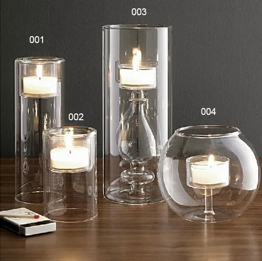 High quality glass candler holders home decoration candlesticks