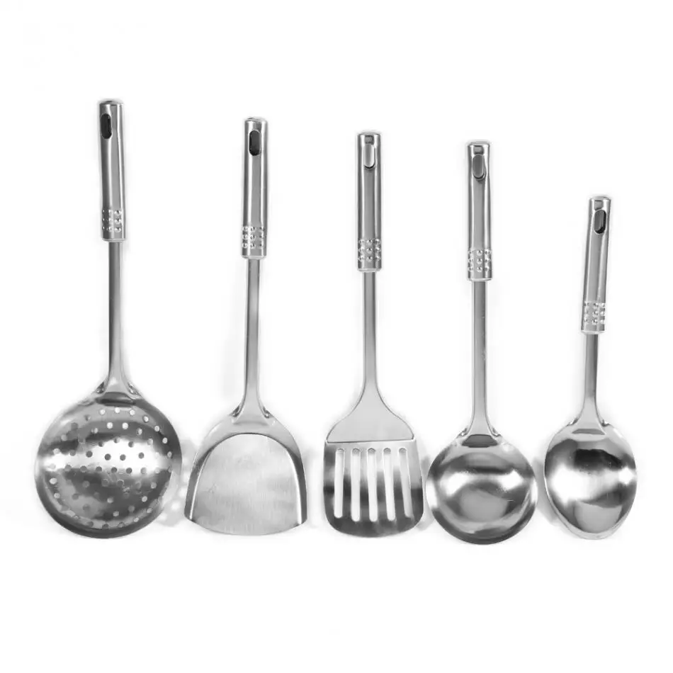 

5Pcs/set Multi-functional Kitchen Utensil Set Stainless Steel Spoons Shovel Spatula Kitchen Cooking Utensils Tools Free Shipping