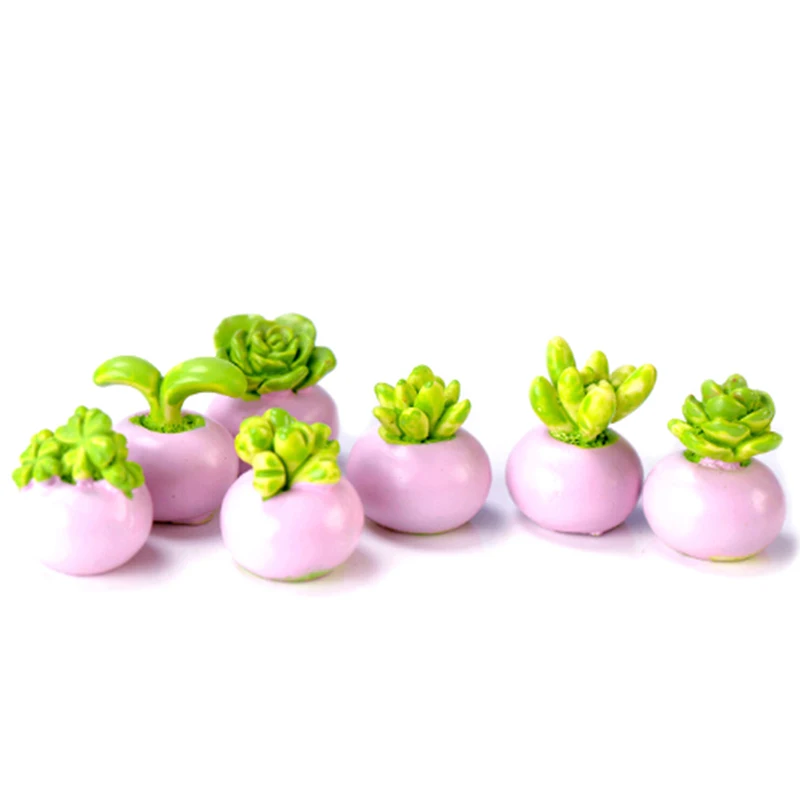 

2PCS Random Mini Miniature Green Plant In Pot For Dollhouse Decoration Home Decor