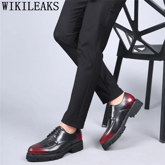 Мужская обувь с перфорацией типа «броги», официальная итальянская брендовая мужская модельная обувь, кожаная классическая обувь, мужская офисная обувь, sapato oxford masculino ayakkabi - Цвет: 2
