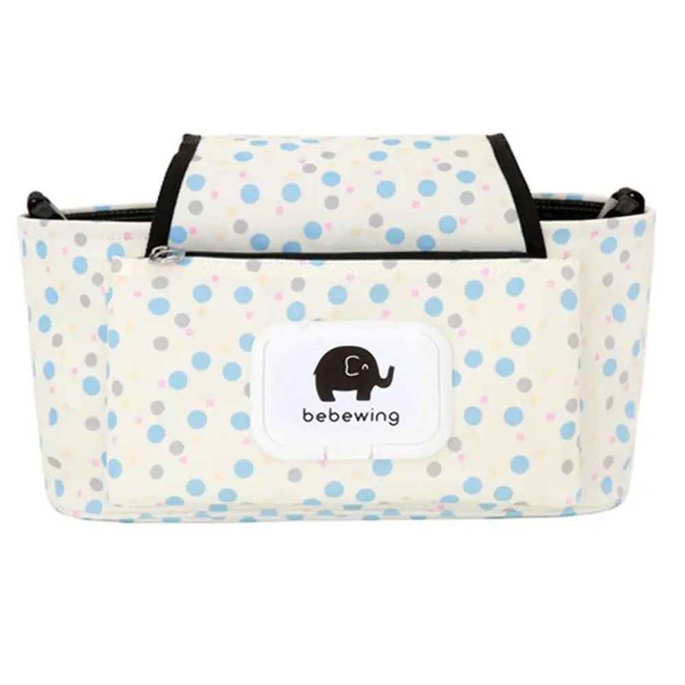 

Print Strollers Baby Trolley Bag with Detachable Handbag Multifunctional Baby Stroller Organizer Pram Buggy Cart Hanging Bag A5