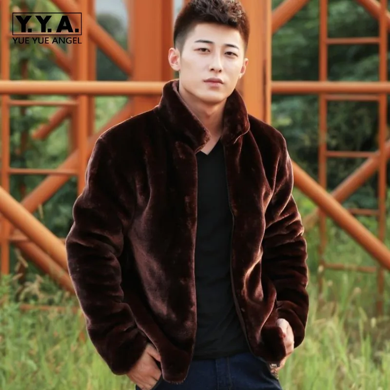 faux fur collar overcoat mens