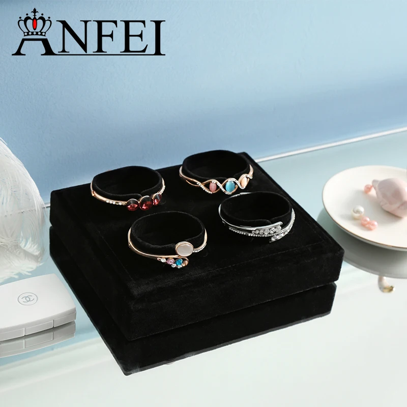 ANFEI Новый Arrivsl Jewelry Дисплей Стенд Браслет Держатель Витрина 4 слота ювелирные изделия Организатор лоток GD1212