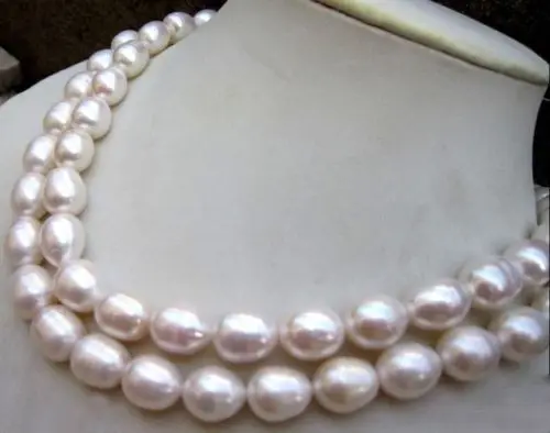 

Hot selling free shipping*******NEW AAA+11-13MM NATURAL WHITE SOUTH SEA BAROQUE PEARL NECKLACE 33"INCH 14KGP