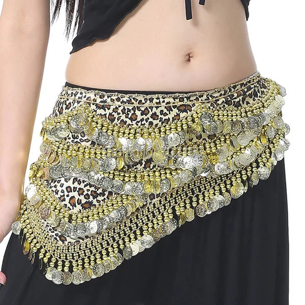 Belly Dance Leopard Costume Hip Scarf Dancing Belt Skirtin Belly