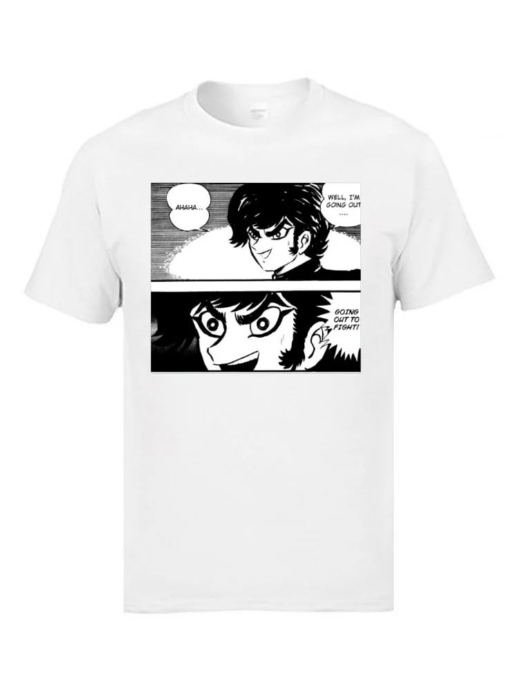 Europe Slim Fit Young T Shirts Coupons Autumn Short Sleeve Crewneck 100% Cotton Tops & Tees Camisa Tops & Tees Devilman Going Out To Fight  13530 white