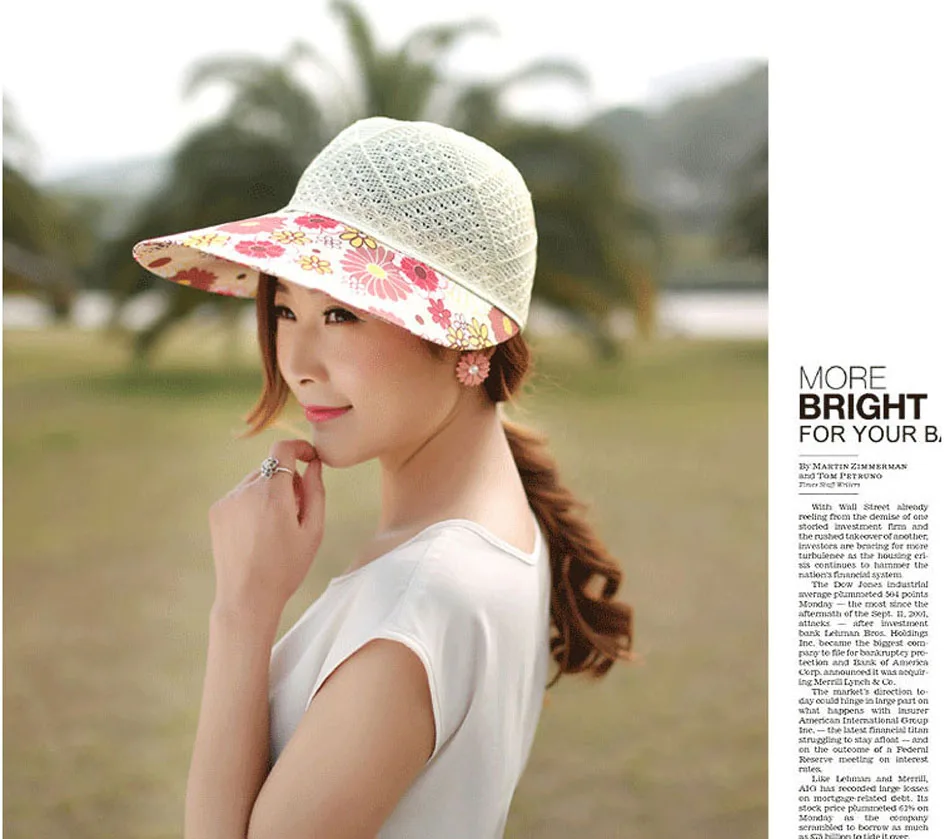 Для женщин на открытом воздухе складной наружное широкими полями шляпа от солнца Feminino Регулируемый Лето козырек пляж Кепки для девочек
