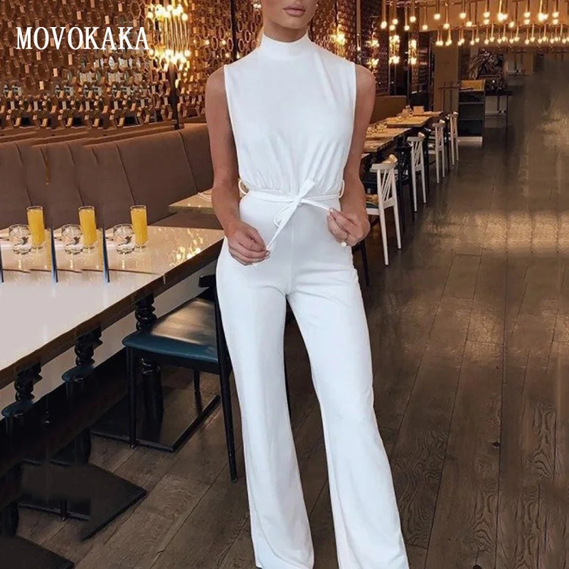 

Hot Sexy Autumn Turtleneck Elegant Jumpsuit Long Rompers Womens Jumpsuit White Black Jumpsuits plus size Bandage Jumpsuit Casual