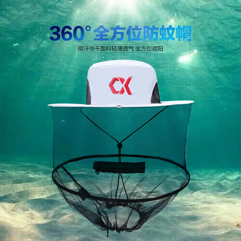 

New Outdoor Outdoor fishing hat night fishing anti-mosquito cap jungle walking use hat Camping Cap Hats