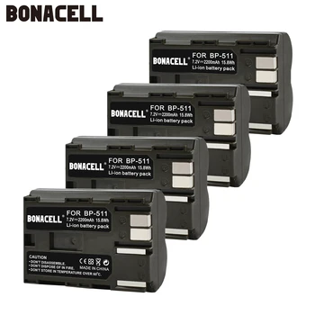 

Bonacell 2200mAh BP-511 BP-511A BP 511A for Camera Battery BP511 BP 511 For Canon EOS 40D 300D 5D 20D 30D 50D 10D G6 L10