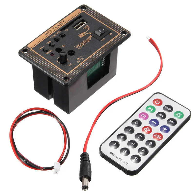 DC12V Mini Car Bass Power Amplifier Mp3 with USB SD Card Readers Remote Control