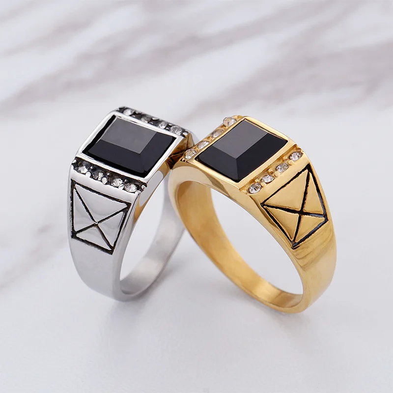 Fashion ring vintage stainless steel men's ring