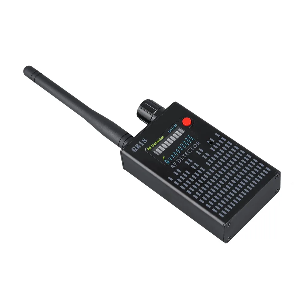 1-8000MHz Radio Detection Anti Spy Signal Hidden Camera GSM Audio Bug Finder 4G GPS Signals Lens RF Tracker Detectors Black G318