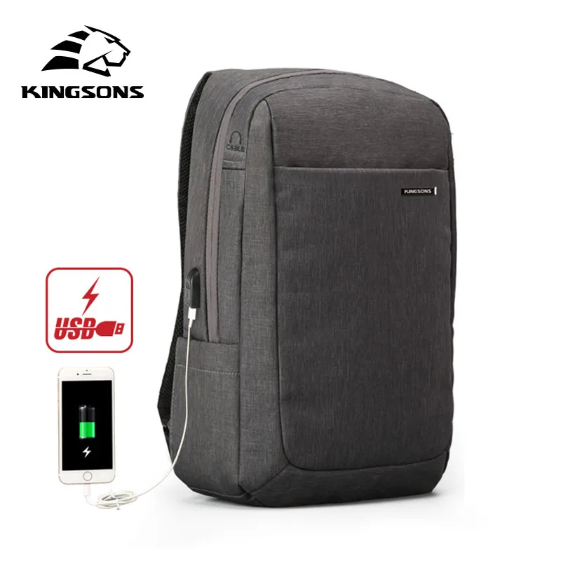

Kingsons Teen Brand Men's Backpack 15.6 Inch Laptop Backpack Backpack Female USB Business Casual Travel Backpack