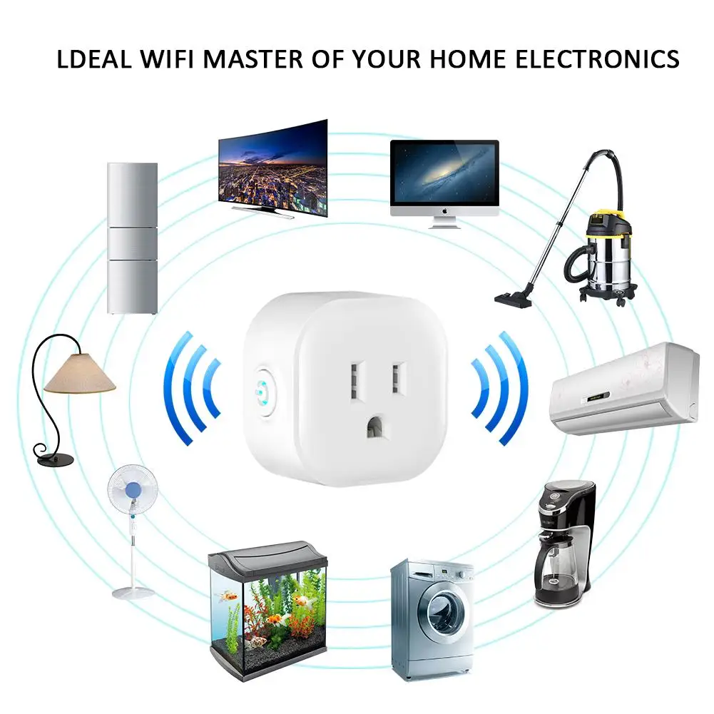 

Works with Alexa Switch Socket Timing RC WIFI Socket US Plug