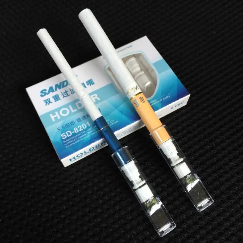 Sanda 2 in 1 2 use For Men's Cigarette and Women's Slim Cigarette disposable Cigarette filters Cigarette Holder 96 filters/lot