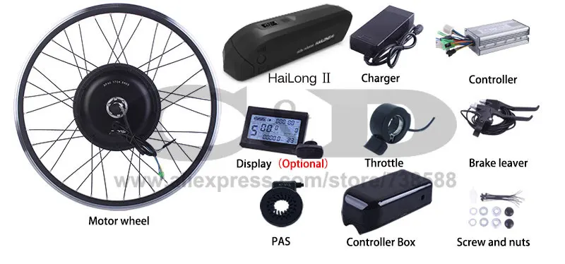 Excellent MXUS Ebike Electric Bike Conversion Kit XF39 XF40 Direct Drive Motor Hailong 2 battery 500W 36V 13.6AH 48V 52V 10.2AH freehub 3