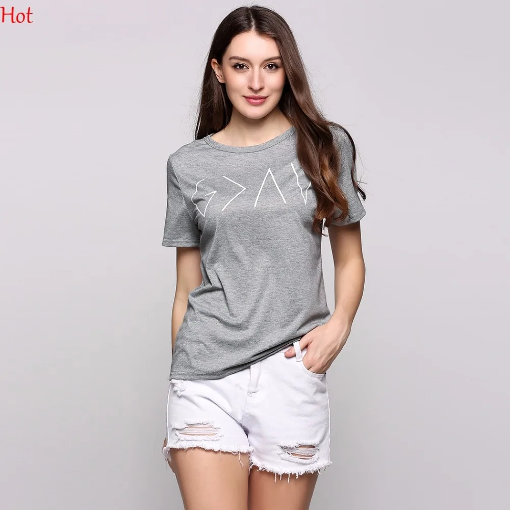 Women Summer T shirts Fashion Casual Letters Prints Short Sleeve O Neck
