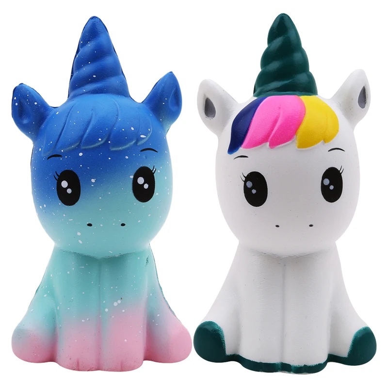 Новинка 2018 Jumbo Kawaii милый Радужный Единорог лошадь сжимается супер медленно
