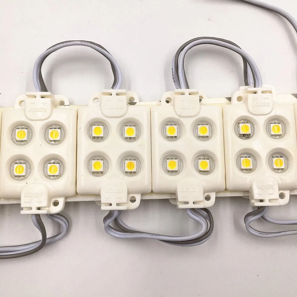 

20 pcs/Lot 5050 LED Modules DC 12V SMD 4 Leds Waterproof IP65 Led Modules 55*33 Sign Led Backlights For Channel Letters White