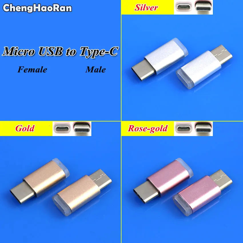 ChengHaoRan 1 шт USB 3,1 type-C разъем для Micro USB конвертер, мама-папа USB-C адаптер для передачи данных type C