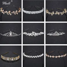 Miallo, тиара, повязка на голову для свадьбы, листья, Хрустальная корона, тиара, головной убор для женщин, модные свадебные аксессуары для волос, ободок для волос