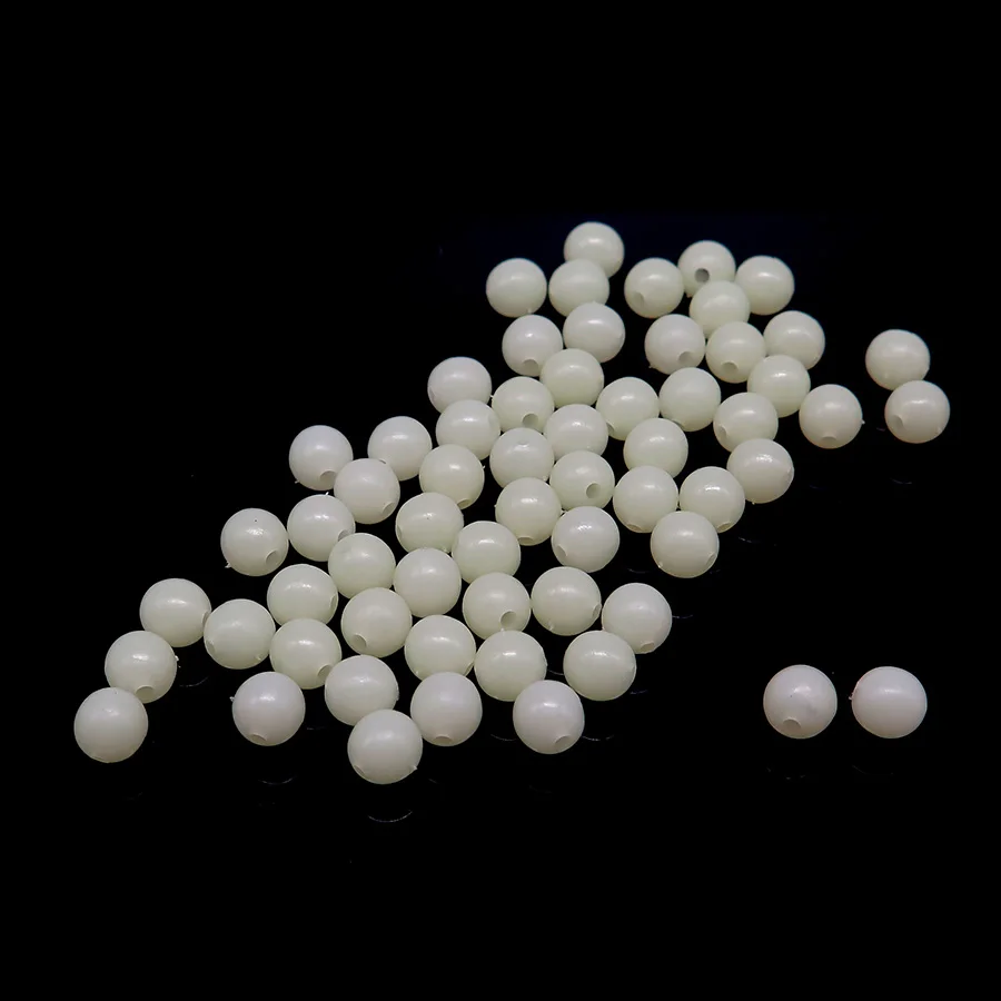 Minfishing 200 pcs/lot Luminous Hard Round Beads Space Beans