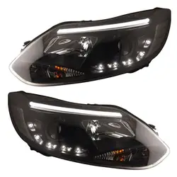 Для проектора Ford Focus Фары для автомобиля с светодиодные трубки DRL свет Fit-на 2012 автомобилей
